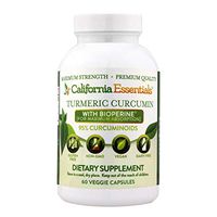 Turmeric Curcumin with Bioperine for Pain Relief & Joint Support, 1825mg Max Absorption 95% Curcuminoids, Turmeric Veggie Capsules with Black Pepper, Non-GMO, Gluten Free (60)