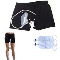 Urine Bag Pants, Wearable Urine Bag Incontinence Pants for Men, Urinal System with Collection Bag Portable Leak Proof Leg Pee Catheter Holder for Elder.