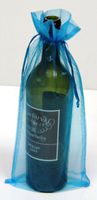 6 Turquoise Organza Bags - Bottle/Wine Bags Gift Pouch, 6" x 14"