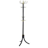 Coat Hanger Tree Hat Holder, Three-Legged Metal Standing Entryway Hanging Clothes Bag Hat Jacket Umbrella Tree Stand Base for Bedroom Living Room (Black)