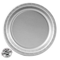 Solid Party Supplies Dessert Plate - Gray (8)