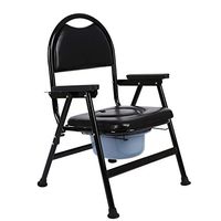XWZJY Heavy Duty Handicap Toilet Seat Bedside Commode Folding Potty Chair with Ultra-Premium Padded Non-Slip Handles and Bucket for Adults, Handicap, Elderly