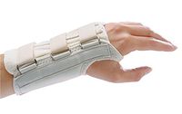 Rolyan D-Ring Left Wrist Brace, Size Large Fits Wrists 7.75"-8.5", 7.5" Regular Length Support, Beige Brace with Straps and D-Ring Connectors to Secure and Stabilize Hands and Wrists