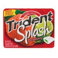 Trident Splash Sugar Free Gum, Strawberry - Lime (Pack of 10)