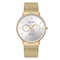 Mens Watches,Fxbar Luxury Analog Wrist Watch Nylon Strap Men's Business Wristwatch Large Face Fashion Dress Watch(Gold)