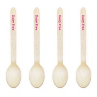Dress My Cupcake Natural Wood 100-Pack Candy Buffet Spoons DIY Kit, Dairy Free, Fuchsia