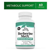 Terry Naturally Berberine - 60 Capsules - Metabolic Support Supplement, Heart, Cholesterol, Triglyceride Balance, Blood Sugar, Liver, Cellular, Joint Health - Non-GMO, Vegan, Gluten-Free, 60 Servings