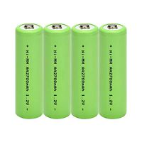 Fdrone 🛩🛩 4X Rechargeable Lithium Battery AA Battery 1.2V 2700mAh Large High Capacity Black