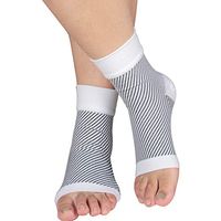 HLTPRO Plantar Fasciitis Socks with Arch and Ankle Support for Men & Women – Best Foot Compression Sleeve for Heel Pain, Achilles Tendonitis and Swelling (1 Pairs,White, Large/X-Large)