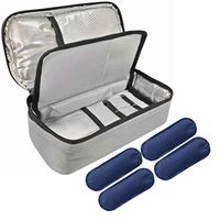 Portable and Reusable for Insulin Cooler Case with 4 Ice Pack,Diabetic Organizer Medical Travel Cooler Bag(Light Grey)
