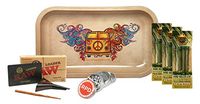 King Palm 3 Pack Slim Cone (3 Packs), RAW Cone Loader, Rolling Paper Depot 42mm Herbal Grinder, with Rolling Paper Depot Rolling Tray (Hippie Van)- 6 Item Bundle