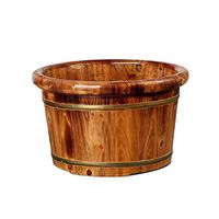 Foot Tub,Cedar Wood Carbonized Foot Bath Barrel,Solid Wood Foot Bath Tub,Household Foot Bath,Wooden, Relieve Muscle Pain and Fatigue