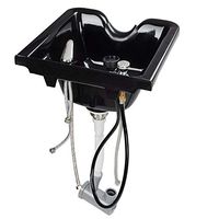 9TRADING Portable Height Adjustable Shampoo Basin Hair Washing Bowl Salon Treatment, Black
