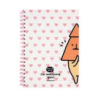 O-ZingZing PP Cover College Ruled Spiral Notebook Note Pad 1pc (Pink Watching You)
