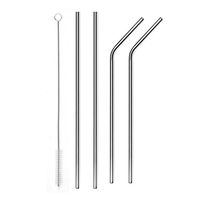 Lysport Stainless Steel Drinking Straws Fits 30oz 20oz Yeti Tumbler Rambler Cups Strong Reusable Metal Straws Set of 4 with 1 Cleaning Brush (10.5")