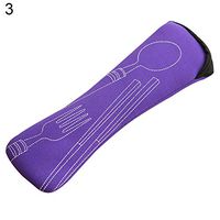 yanQxIzbiu 3 Pcs Portable Fork Spoon Chopsticks Stainless Steel Cutlery Set Picnic Travel - Purple
