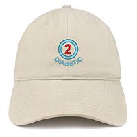 Trendy Apparel Shop Type Two Diabetic Embroidered Brushed Cotton Cap - Stone