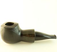 Mr. Brog Bulldog Tobacco Pipe - Model No: 52 Scoot Ebony Sandblast - Pear Wood Roots - Hand Made
