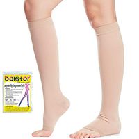 Beister 1 Pair Medical Open Toe Knee High Calf Compression Socks for Women & Men, Firm 20-30 mmHg Graduated Support Hosiery for Varicose Veins, Edema, Flight, Pregnancy