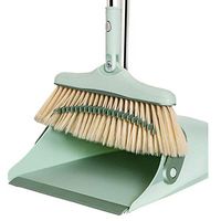 HEPAN Broom and Dustpan Set Upright for Home Use with 35" Long Handle Soft Fur Broom Dustpan Suitable for Kitchen/Living Room/Lobby Floor Cleaning Dustpan Cleans Broom Combo