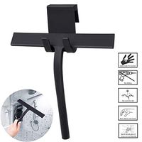 Silicone Shower Squeegee With Hook Non Slip Grip Household Squeegee Window Squeegee Glass Squeegee Glass Cleaner Window Cleaner All-purpose Squeegee For Shower Glass, Mirror & Bathroom (Black, L)