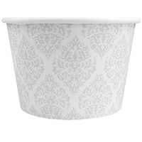 [50 Count] Silver Paper Ice Cream Cups - 8 oz Elegant Cups For Weddings & Receptions - Many Sizes! Frozen Dessert Supplies