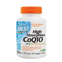 Doctors Best High Absorption CoQ10, 180 Vcaps 200 mg(Pack of 2)