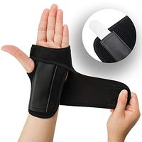 KIWI RATA Wrist Hand Palm Brace Support with Metal Removable Splint Stabilizer and Edged Thumb Hole for Tendonitis, Arthritis, Carpal Tunnel Syndrome, Sprains Strains, Right or Left Hand One Piece
