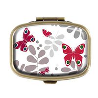 Top A Butterfly Custom Personalized Square Pill box Decorative Box Vitamin Container Pocket Or Wallet (Butterfly-10)