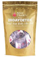 Natural ThickFit 28 Day Detox Tea: Shrink Belly Fat While Shaping Your Curves Cleanse w/ 14-All Superfoods Slimming Weight Loss Herbs & Fruits. Eliminate Toxins, Bloating, Boost Energy & Immune System