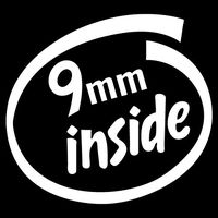 CCI 9MM Inside Gun Owner Decal Vinyl Sticker|Cars Trucks Vans Walls Laptop| White |5.5 x 5 in|CCI1095