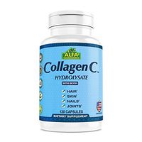 Premium Collagen Hydrolysate By Alfa Vitamins - Anti-Aging Nutritional Supplement Rich In Vitamin C - Skin, Nails & Hair Rejuvenation - Supports Bone & Muscle Health - Made In USA - 120 Capsules