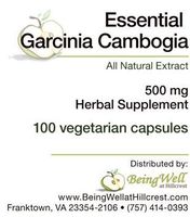 Essential Garcinia Cambogia 500 Mg Vegetarian Capsules 100 Count