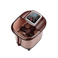 Foot Massager Bath Massager with Heat and Massage and Bubble Jets, Motorized Maize Roller, Rotatable Pedicure Stone, Medicine Box