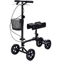 ZBYL Medical Steerable Folding Knee Scooter Walker with Shopping Basket Crutches Alternative