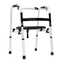 YXGH@ Standard Walkers Elderly People Walker/Walker with Seat Adjustable Collapsible Anti-Skid Walker Aluminum Alloy Old Man Walker Disabled Rehabilitation Equipment Walking Frames
