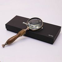 QZY 72Mm Magnifying Glass,Ebony Handle Vintage Collection Gift Reading Magnifier Metal Handheld Portable Optical Glass Lens