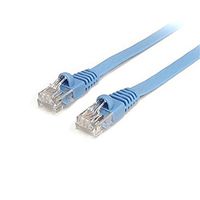 5 Feet Ultra Premium Cat6 Flat Patch Cable, 550 MHz, Blue, 20 Pack