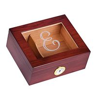 Personalized Glass Top Cigar Humidor Box - Monogrammed Cigar Humidor - Humidor - Holds 25-50 Cigars - Cedar Divider - Initial E