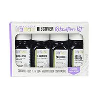 Aura Cacia Relaxation Kit | GC/MS Tested for Purity | 4 Bottles 7.4ml (0.25 fl. oz.)