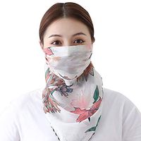 Fenfangxilas Fashion Unisex Mouth Face Cover Fashion Printed Outdoor Cycling Breathable Women Anti UV Sun Scarf Face Safety Face for Dust Protection - Lotus White