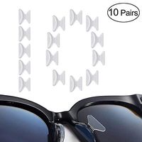 LUFF 2.5mm Silicone Nose Pads Non-Slip Soft Adhesive Eyeglasses/Sunglasses/Reading Glasses Pads(10Pairs) (Clear)