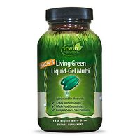Irwin Naturals Men's Living Green Liquid-Gel Multi - 70 Essential Nutrients, Full-Spectrum Vitamins, Wholefood Blend - Targeted Adrenal & Brain Support - 120 Liquid Softgels