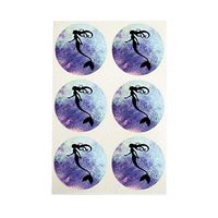 Mermaid Stickers, Mermaid Black Silhouette Envelope Seals, Party Favor Labels, Cupcake Toppers for Mermaid Themed Parties, by Once Upon Supplies, 1.5 Inches, 60 Stickers