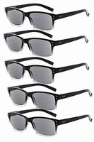 Eyekepper Mens Reading Sunglasses-5 Pack Grey Tinted Lens Glasses for Men Reading Under The Sun,+3.00 Reader Eyeglasses Women