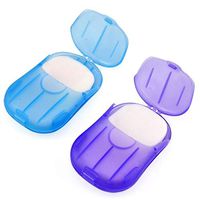 USlingbi 2 Boxes Disposable Portable Hand Washing Cleaning Paper Soap Mini Foaming Paper Soap for Travel Camping Hiking Random Color