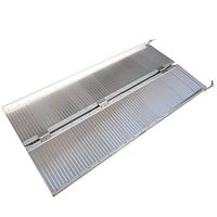 Binlin Threshold Ramps,2'-10' Portable Folding Aluminum Wheelchair Threshold Ramp with Ribbed Surface and Carrying Handle