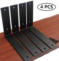 4 Pack - L 8" x H 6" x W 1.5", 5mm Thick Rustic Shelf Bracket, Iron Shelf Brackets, Metal Shelf Bracket, Industrial Shelf Bracket, Modern Shelf Bracket, Decorative Shelving, Shelf Supports with Screws