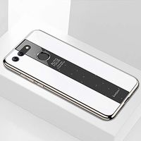 JUNXI Phone case Phone Cover Electroplated Mirror Glass Case for Huawei Honor View 20 (Black) Simple Comfortable and Easy to Carry (Color : White)