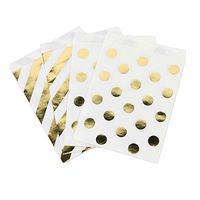 Andaz Press Gold Foil Favor Bags, Polka Dots and Striped, 24-Pack, Shiny Metallic Colored Wedding Birthday Baby Shower Classroom Party Supplies Decorations